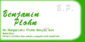 benjamin plohn business card